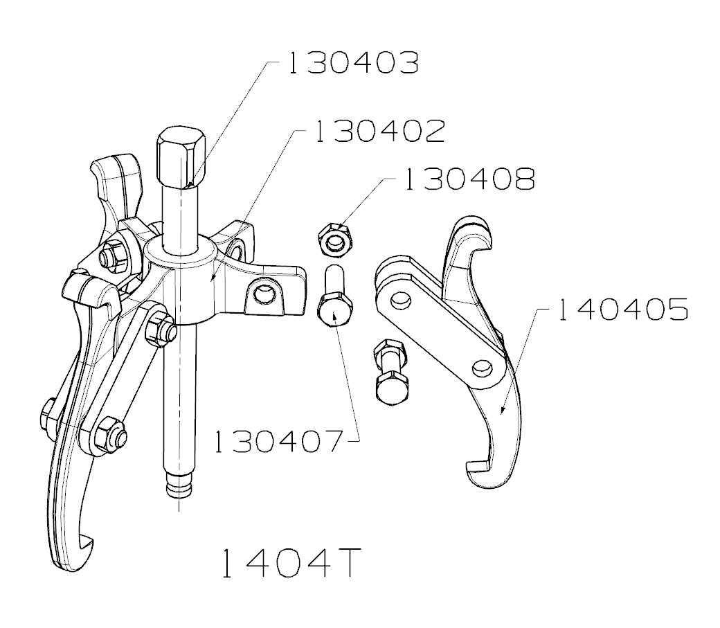 EXTRACTOR REVERSIBLE FORZA SERIE 1400T DE 3 PATAS